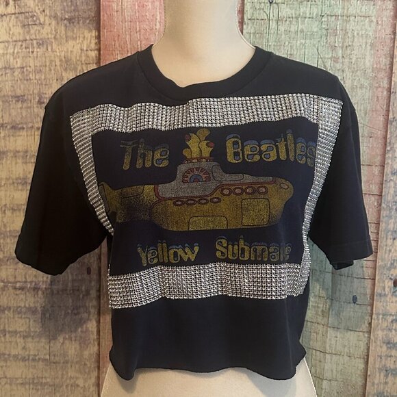 Spenny Lane Tops - Spenny Lane Custom Made Cropped Band Tee The Beatles Yellow Submarine Rock Shirt